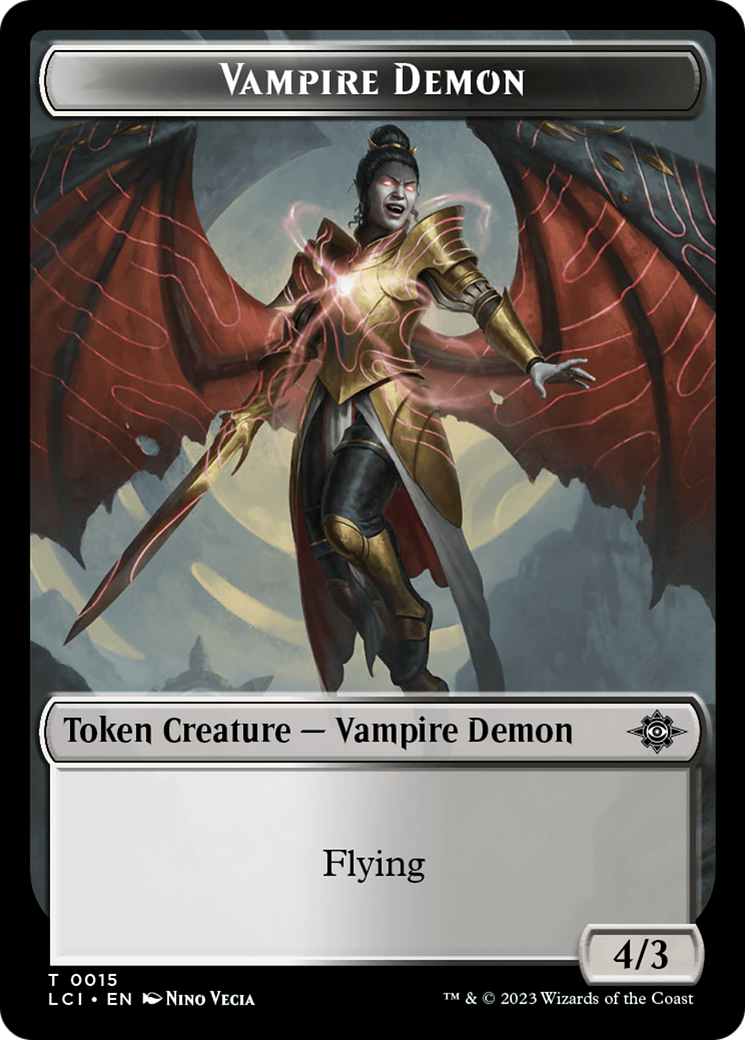 Vampire (0006) // Vampire Demon Double-Sided Token [The Lost Caverns of Ixalan Commander Tokens] | North Game Den