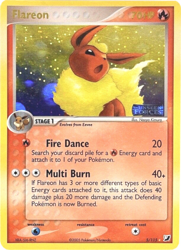 Flareon (5/115) (Stamped) [EX: Unseen Forces] | North Game Den