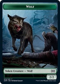 Wolf // Golem Double-sided Token [Double Masters Tokens] | North Game Den