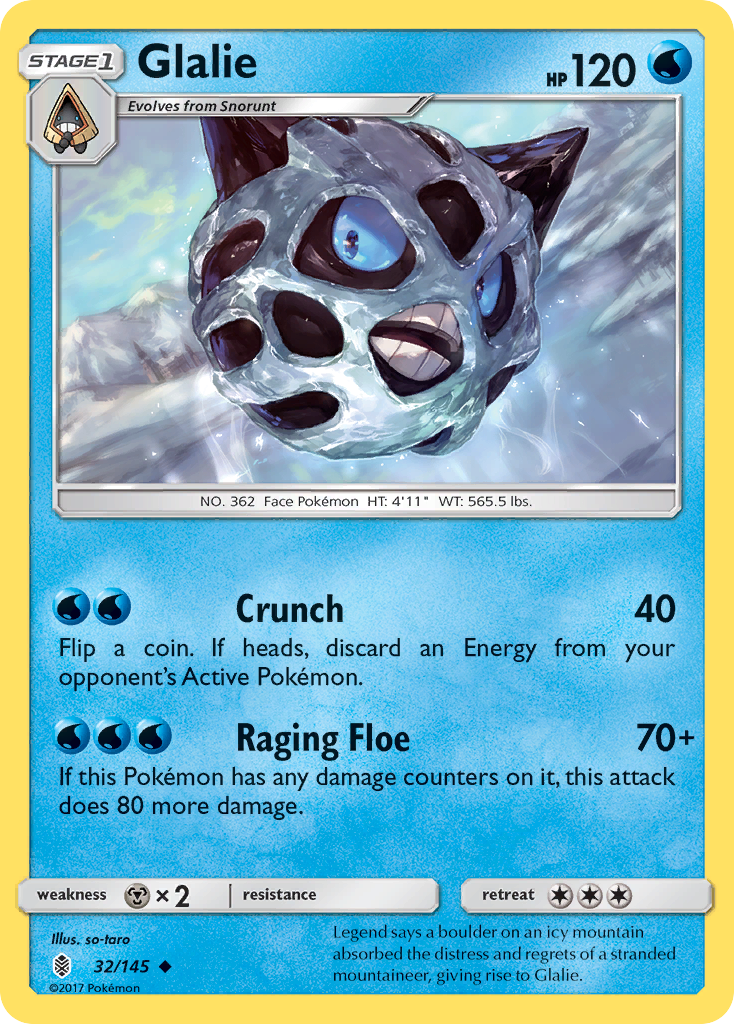 Glalie (32/145) [Sun & Moon: Guardians Rising] | North Game Den