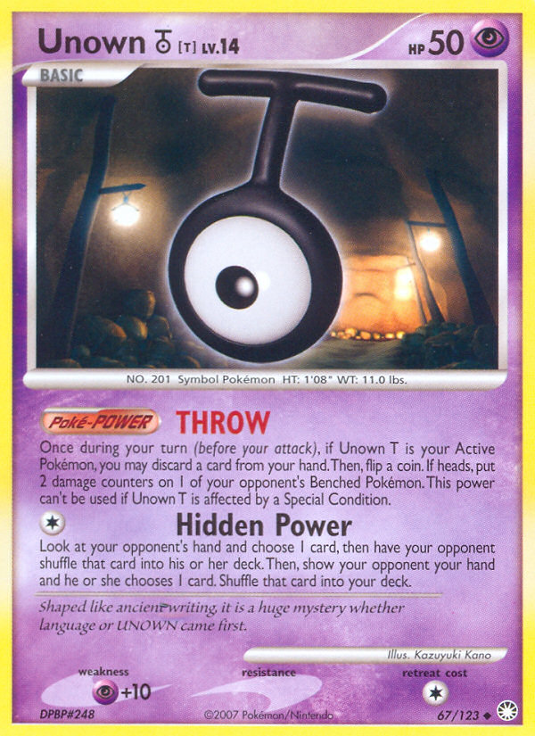 Unown T (67/123) [Diamond & Pearl: Mysterious Treasures] | North Game Den