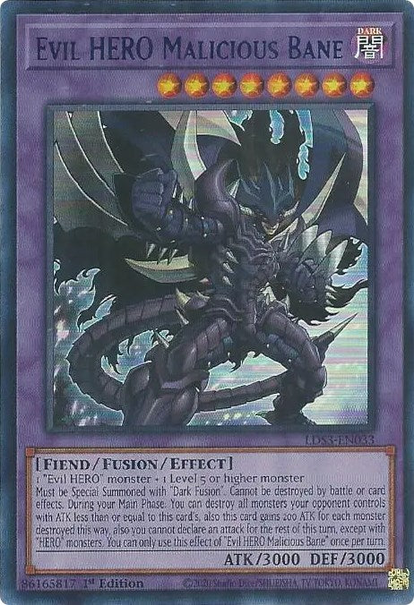 Evil HERO Malicious Bane (Blue) [LDS3-EN033] Ultra Rare | North Game Den