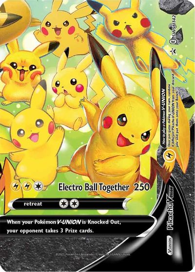 Pikachu V-UNION (SWSH142) (Celebrations) [Sword & Shield: Black Star Promos] | North Game Den