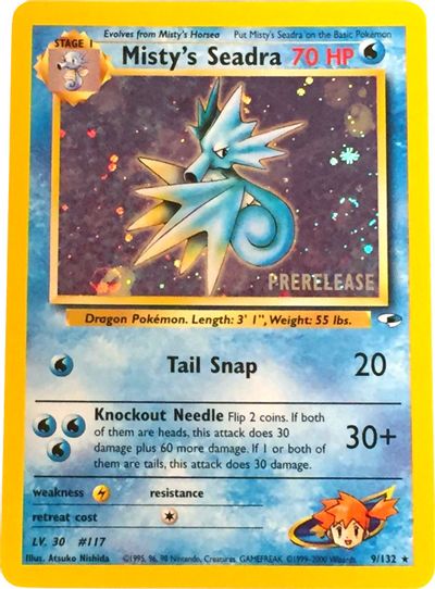 Misty's Seadra (9/132) (Prerelease Promo) [Gym Heroes Unlimited] | North Game Den