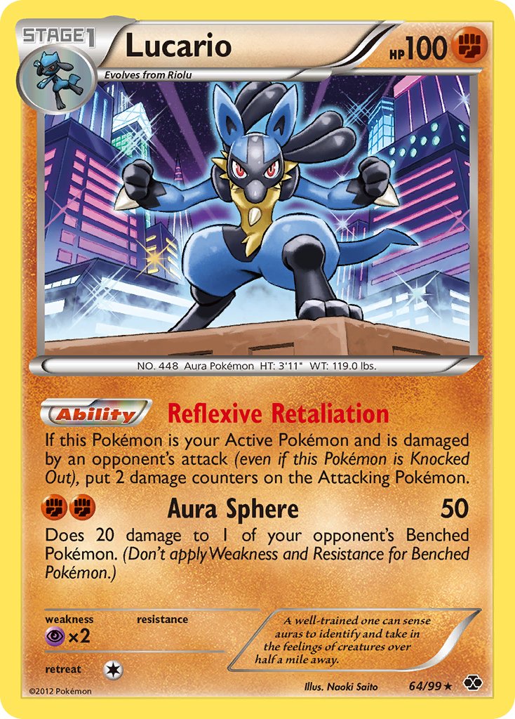 Lucario (64/99) (Cosmos Holo) (Blister Exclusive) [Black & White: Next Destinies] | North Game Den