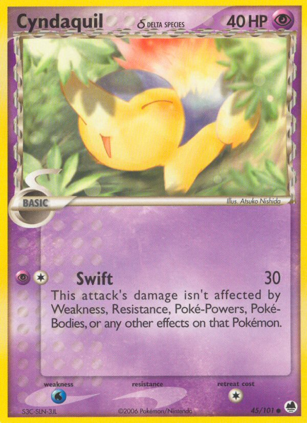 Cyndaquil (45/101) (Delta Species) [EX: Dragon Frontiers] | North Game Den