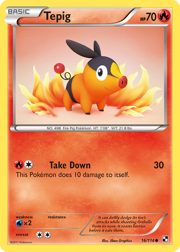 Tepig (16/114) [Black & White: Base Set] | North Game Den