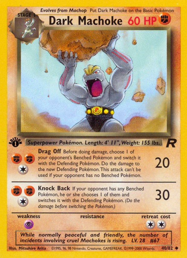 Dark Machoke (40/82) [Team Rocket 1st Edition] | North Game Den