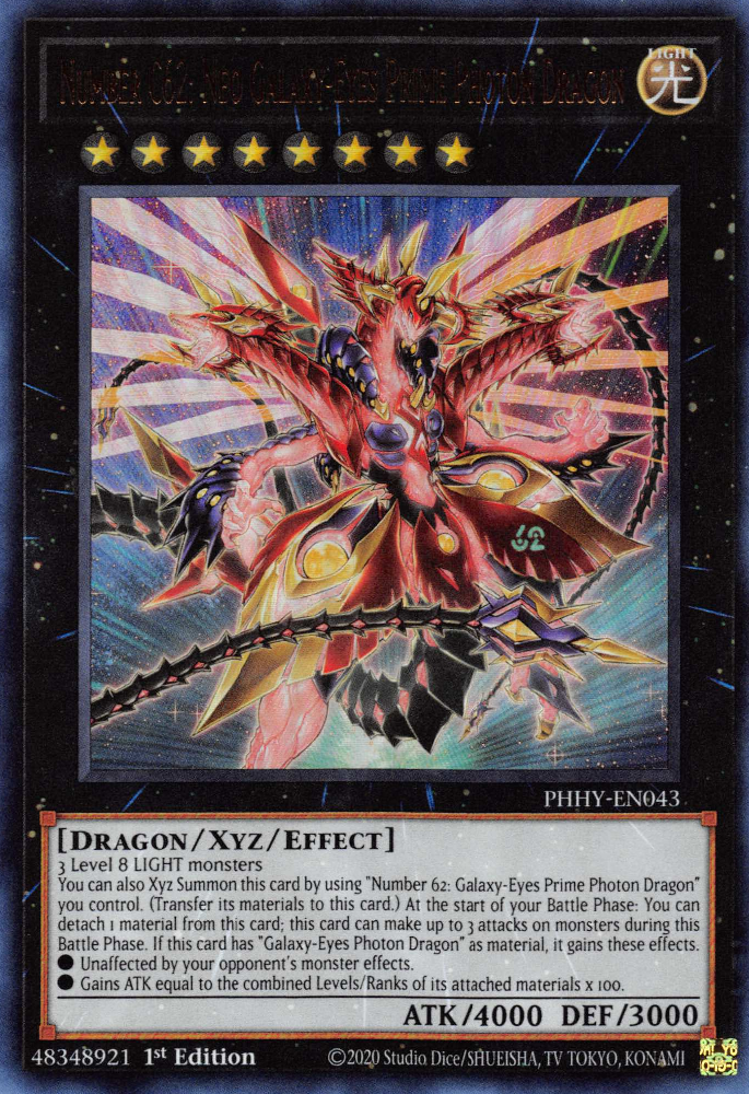 Number C62: Neo Galaxy-Eyes Prime Photon Dragon [PHHY-EN043] Ultra Rare | North Game Den