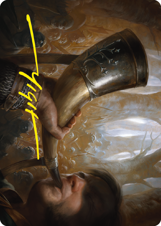 Horn of Gondor Art Card (Gold-Stamped Signature) [The Lord of the Rings: Tales of Middle-earth Art Series] | North Game Den