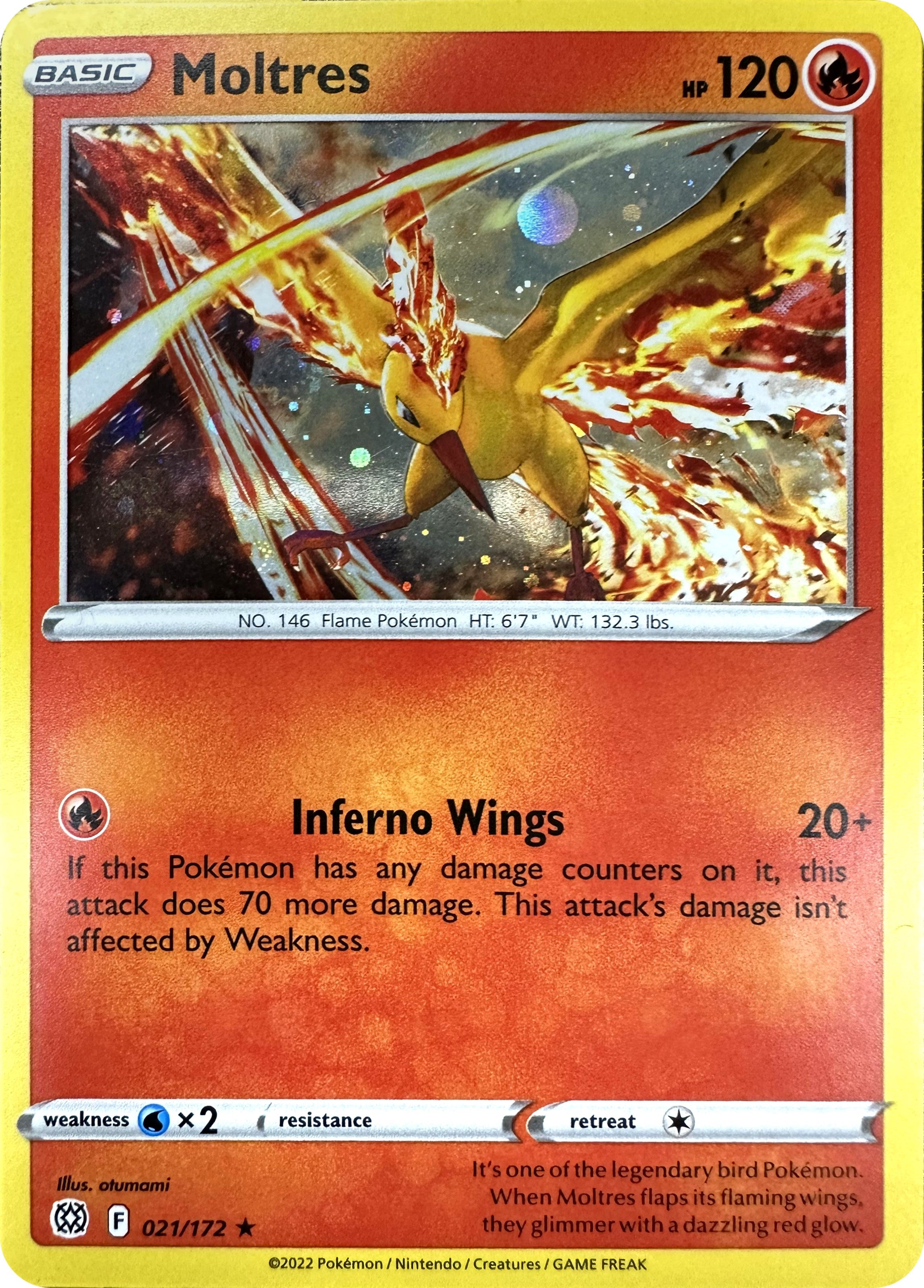 Moltres (021/172) (Cosmos Holo) [Sword & Shield: Brilliant Stars] | North Game Den