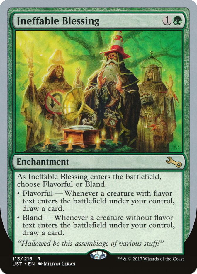 Ineffable Blessing ("choose Flavorful or Bland") [Unstable] | North Game Den
