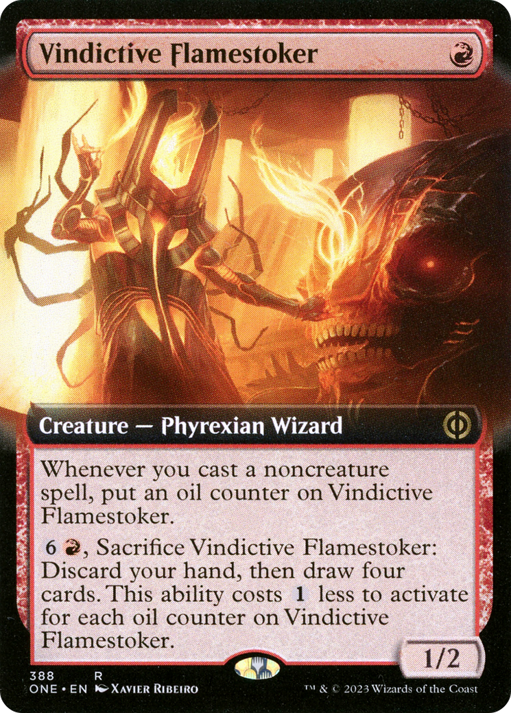 Vindictive Flamestoker (Extended Art) [Phyrexia: All Will Be One] | North Game Den