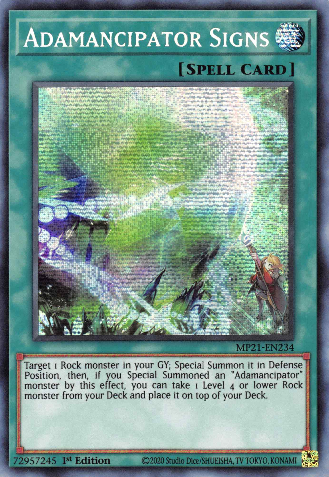 Adamancipator Signs [MP21-EN234] Prismatic Secret Rare | North Game Den