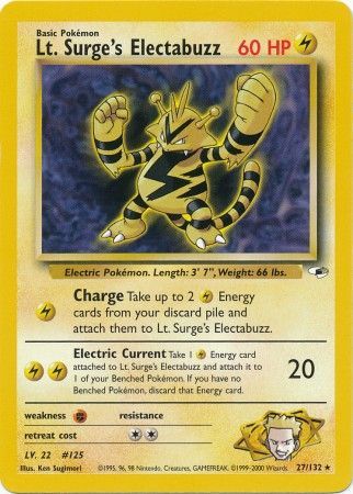 Lt. Surge's Electabuzz (27/132) [Gym Heroes Unlimited] | North Game Den