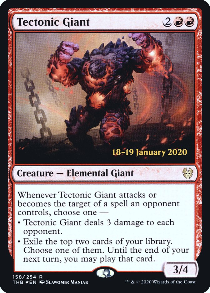 Tectonic Giant [Theros Beyond Death Prerelease Promos] | North Game Den