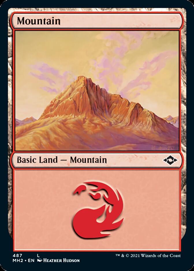 Mountain (487) (Foil Etched) [Modern Horizons 2] | North Game Den