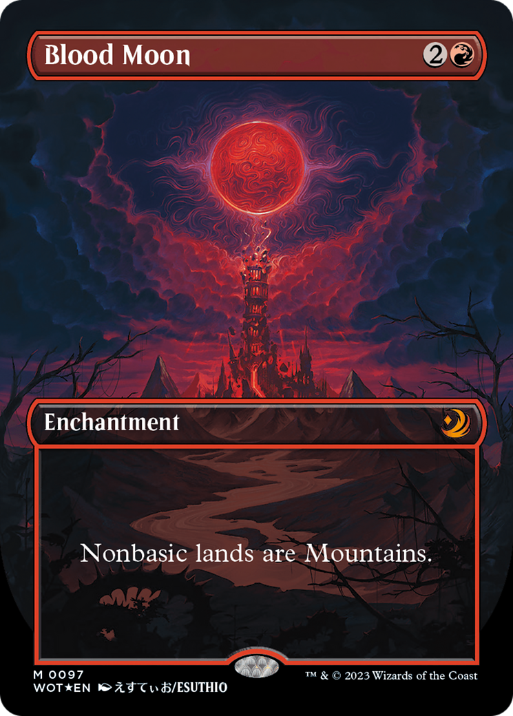 Blood Moon (Anime Borderless) (Confetti Foil) [Wilds of Eldraine: Enchanting Tales] | North Game Den