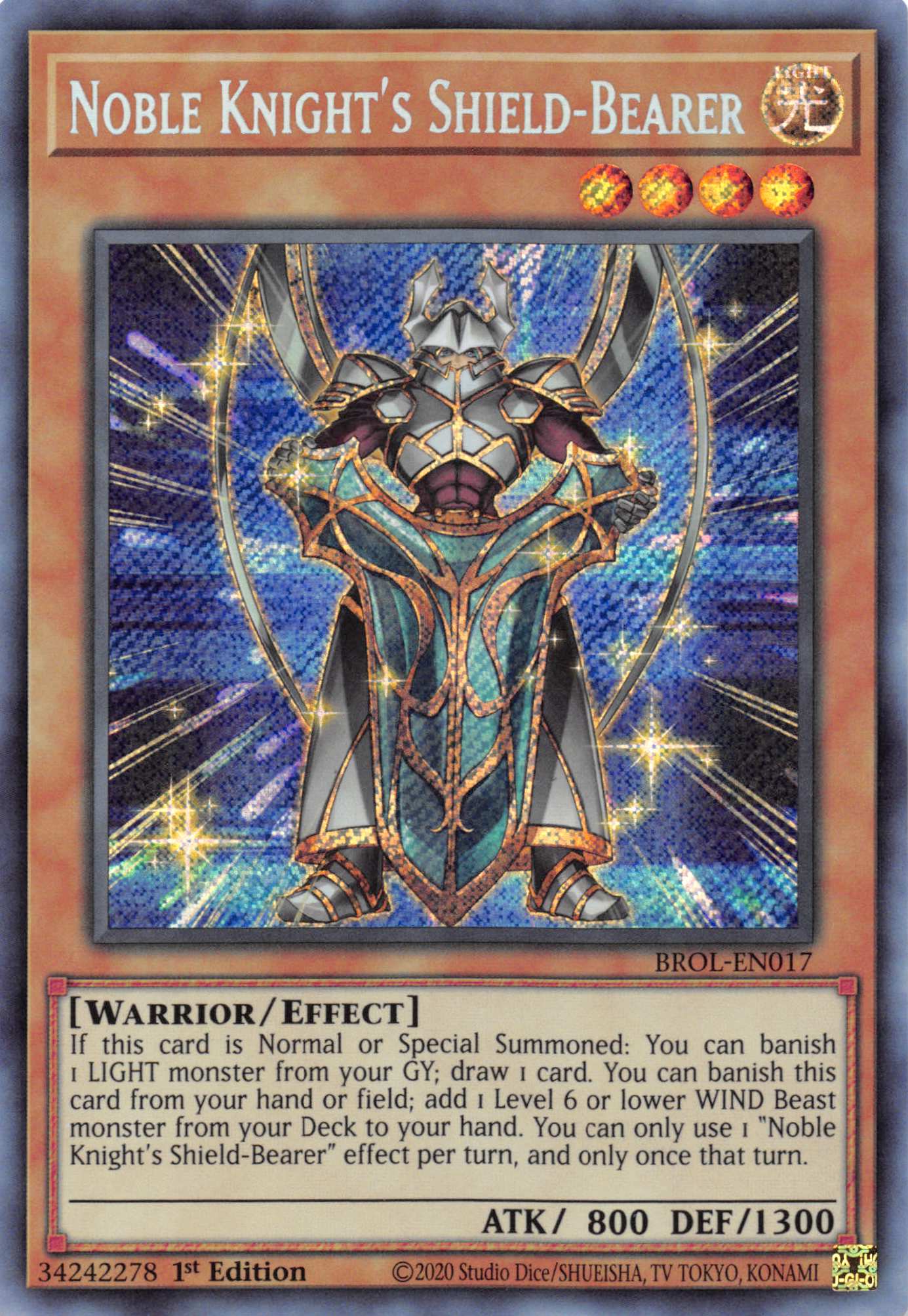 Noble Knight's Shield-Bearer [BROL-EN017] Secret Rare | North Game Den