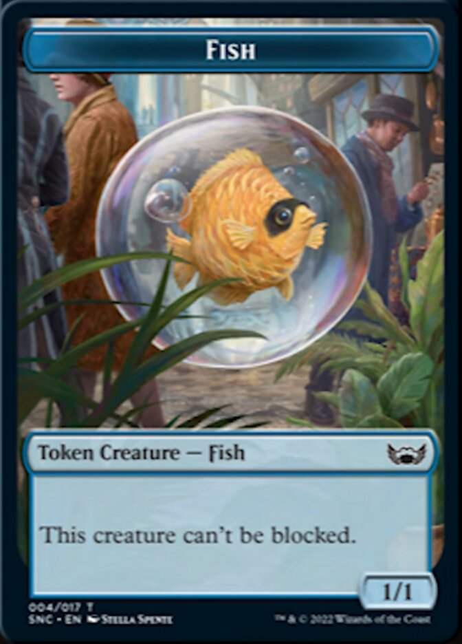 Fish // Wizard Double-sided Token [Streets of New Capenna Tokens] | North Game Den