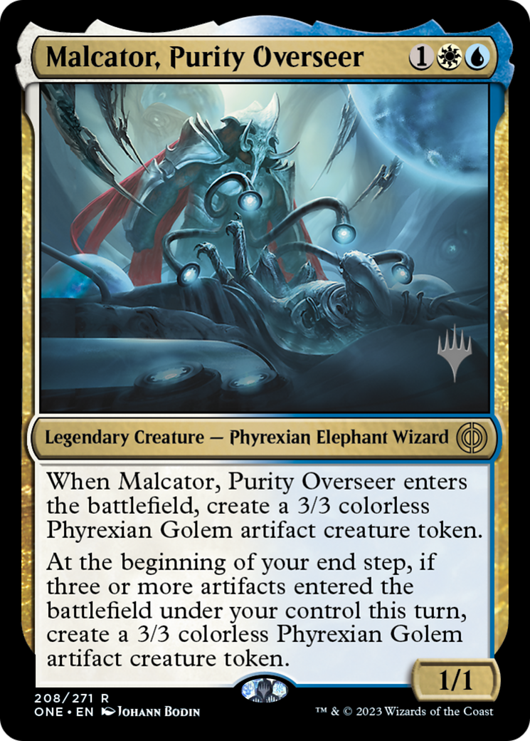 Malcator, Purity Overseer (Promo Pack) [Phyrexia: All Will Be One Promos] | North Game Den