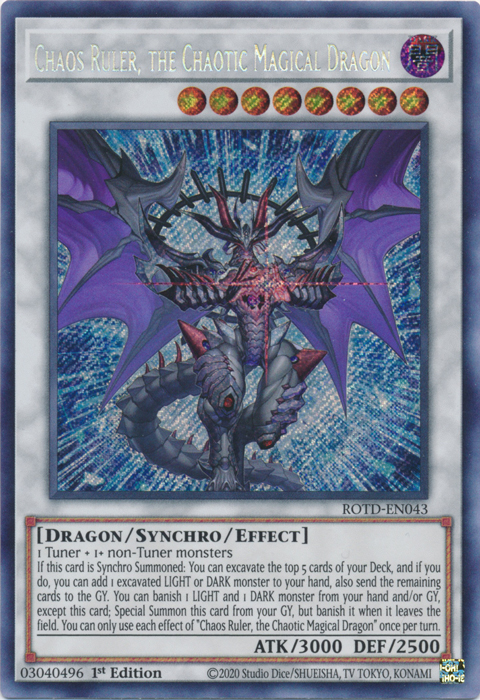 Chaos Ruler, the Chaotic Magical Dragon [ROTD-EN043] Secret Rare | North Game Den