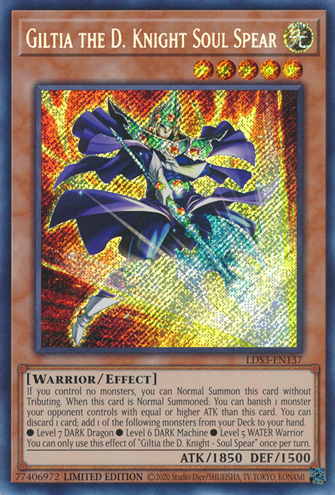 Giltia the D. Knight Soul Spear [LDS3-EN137] Secret Rare | North Game Den