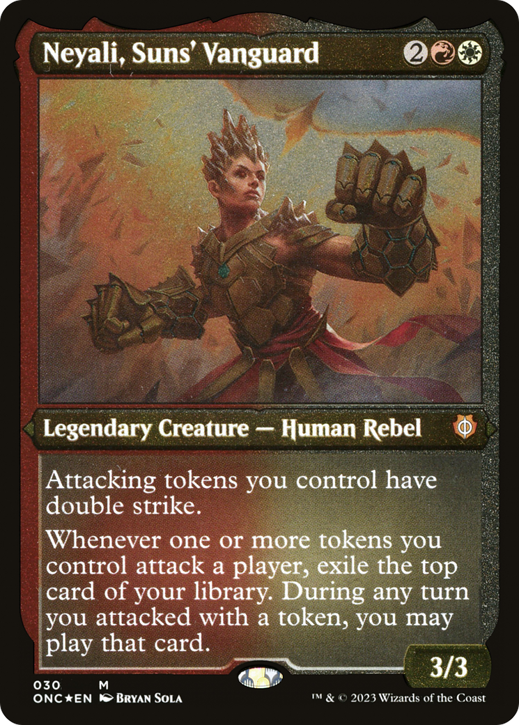 Neyali, Suns' Vanguard (Foil Etched) (Display Commander) [Phyrexia: All Will Be One Commander] | North Game Den
