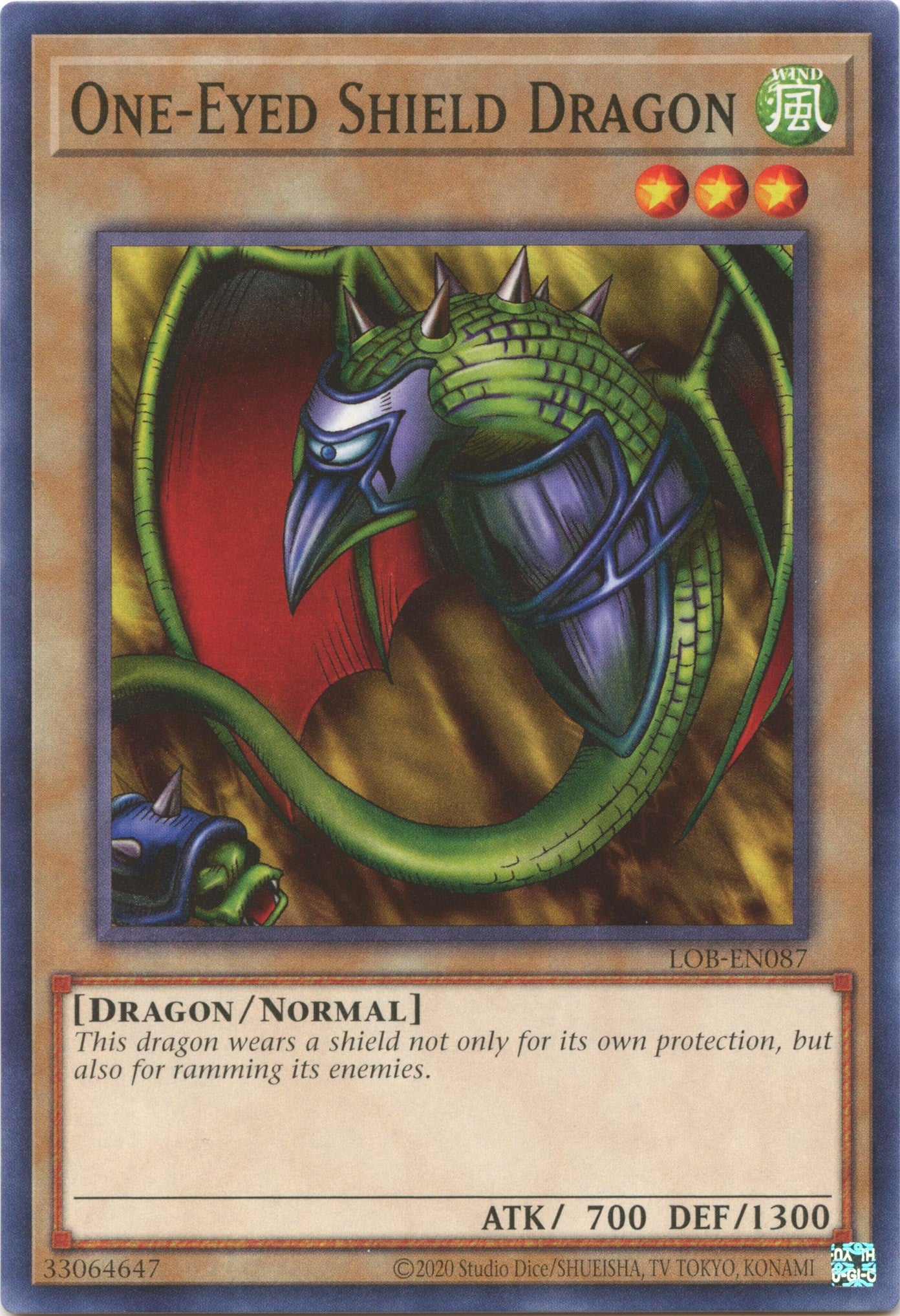 One-Eyed Shield Dragon (25th Anniversary) [LOB-EN087] Common | North Game Den