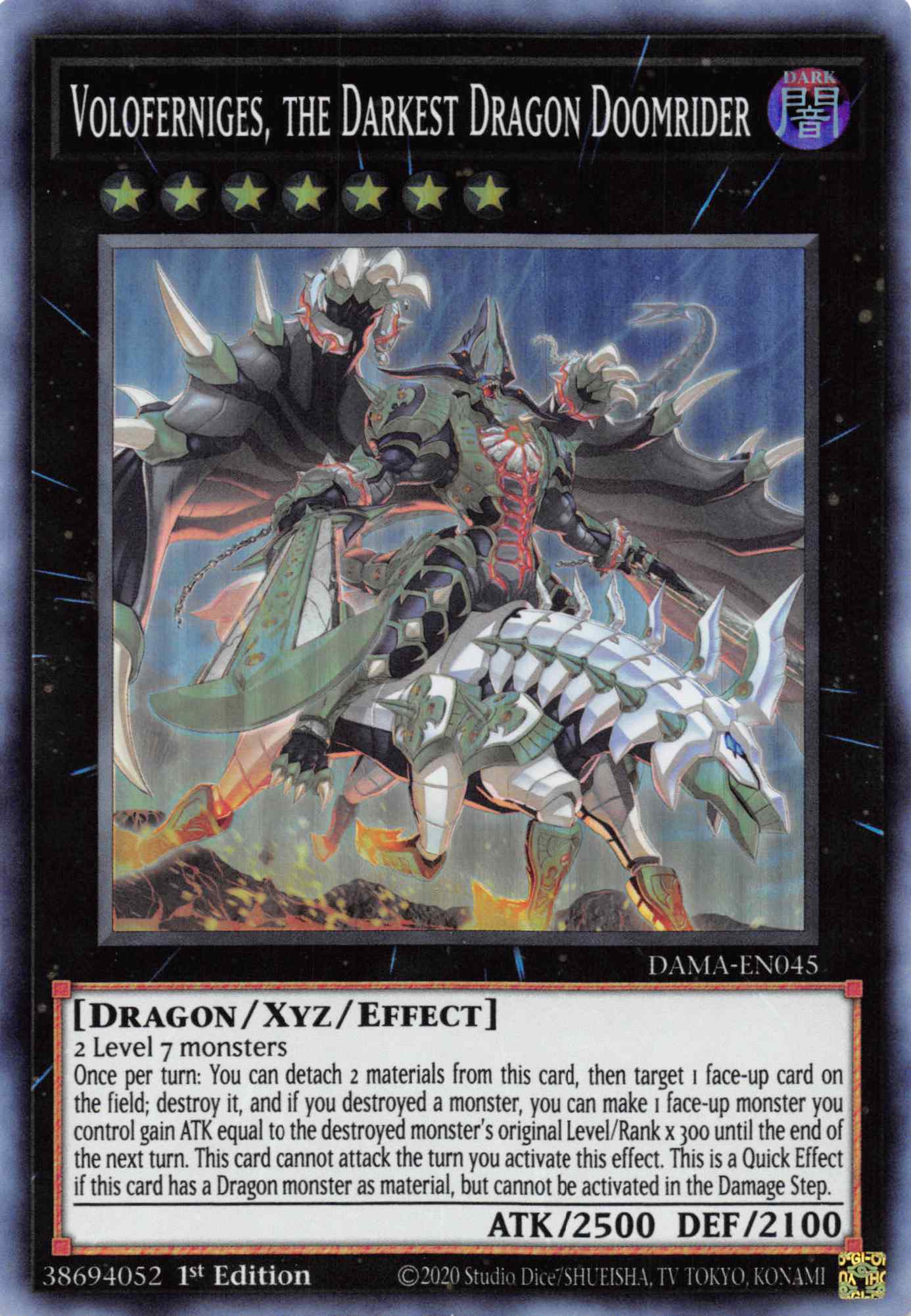 Voloferniges, the Darkest Dragon Doomrider [DAMA-EN045] Super Rare | North Game Den