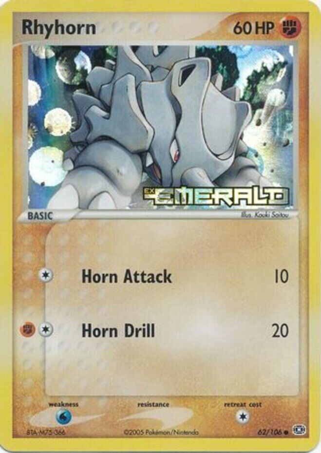 Rhyhorn (62/106) (Stamped) [EX: Emerald] | North Game Den