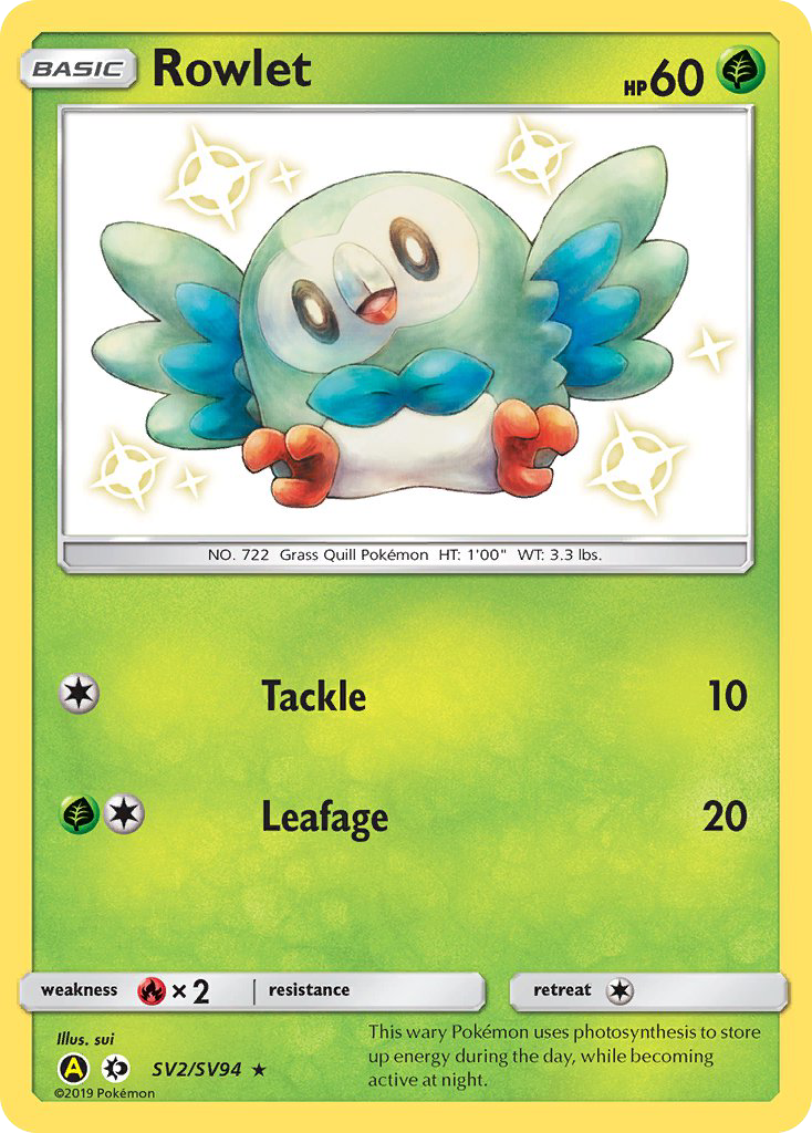 Rowlet (SV2/SV94) [Sun & Moon: Hidden Fates - Shiny Vault] | North Game Den
