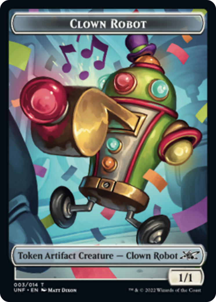Clown Robot (003) // Food (010) Double-sided Token [Unfinity Tokens] | North Game Den