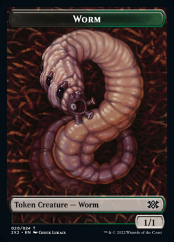 Worm // Soldier Double-sided Token [Double Masters 2022 Tokens] | North Game Den