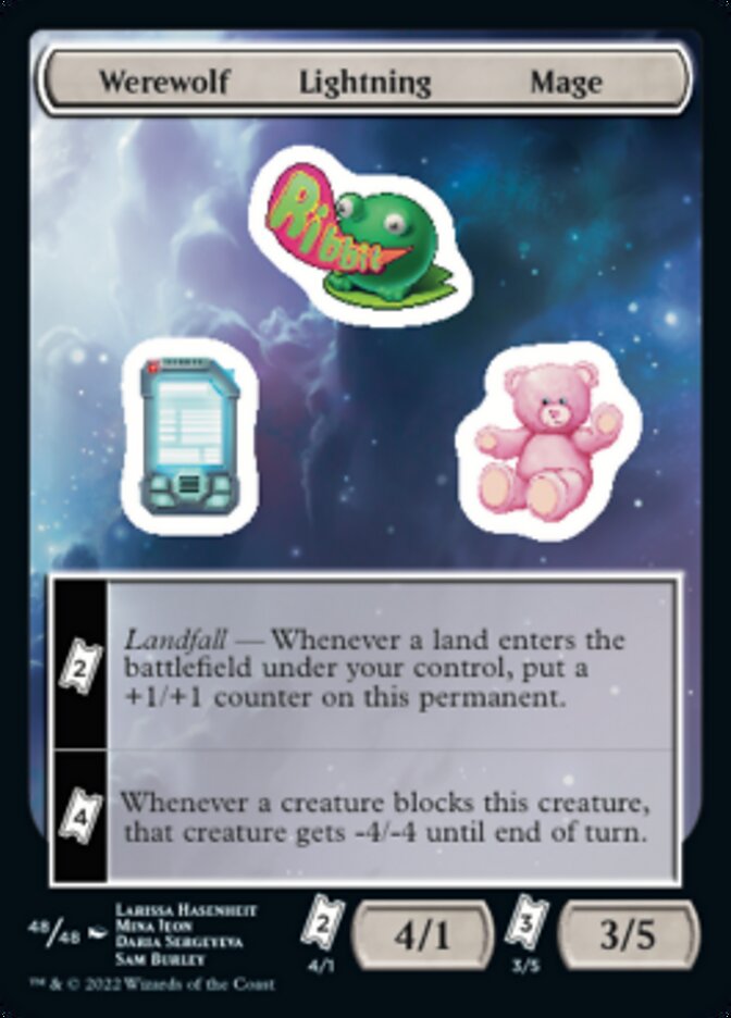 Werewolf Lightning Mage [Unfinity Stickers] | North Game Den