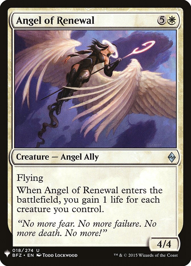 Angel of Renewal [Mystery Booster] | North Game Den