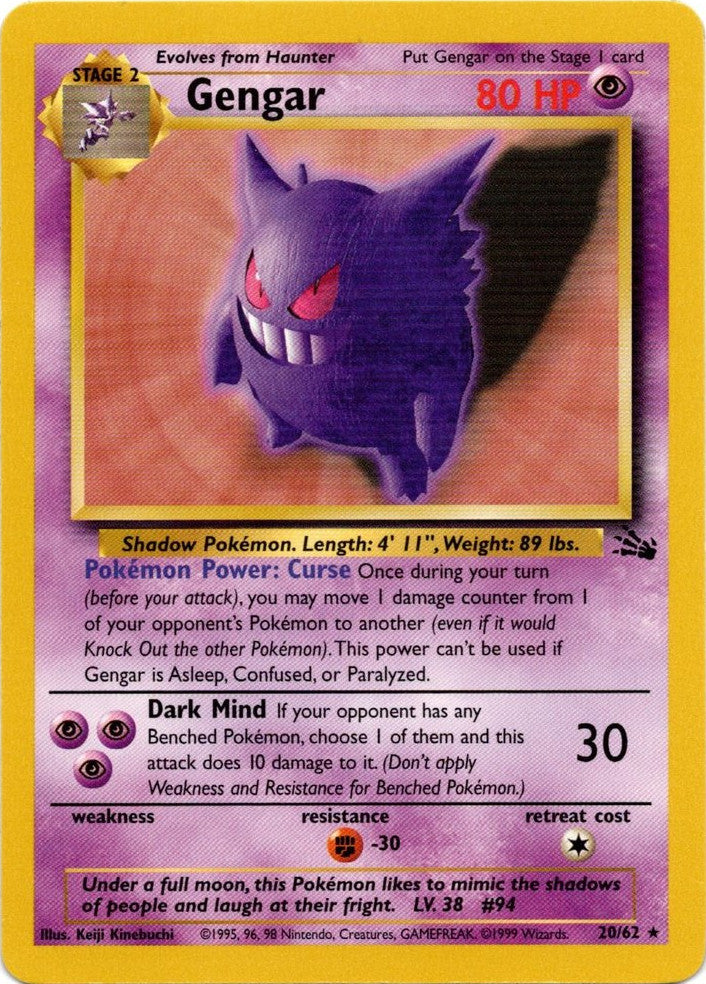 Gengar (20/62) [Fossil Unlimited] | North Game Den