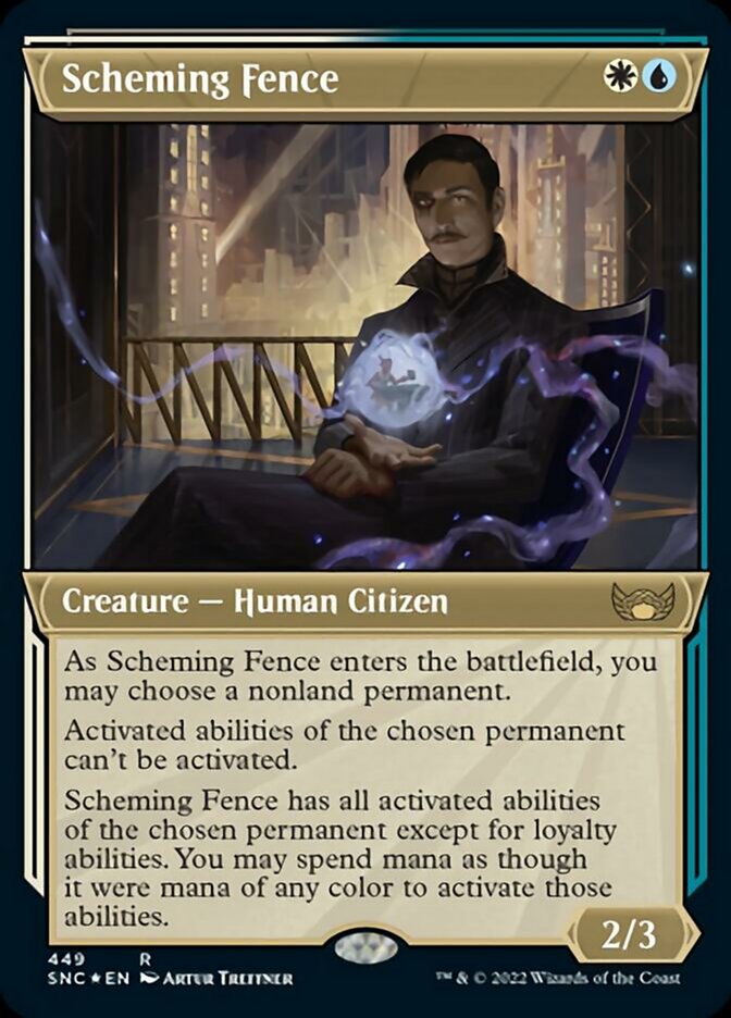 Scheming Fence (Showcase Art Deco Foil Etched) [Streets of New Capenna] | North Game Den