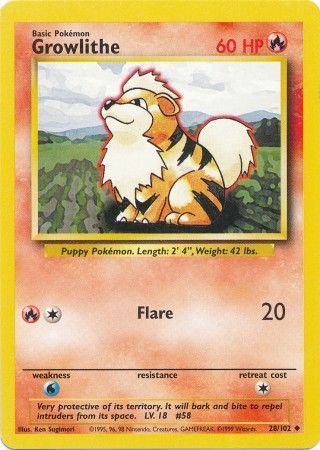 Growlithe (28/102) [Base Set Unlimited] | North Game Den
