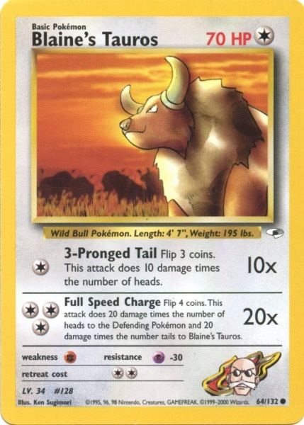 Blaine's Tauros (64/132) [Gym Heroes Unlimited] | North Game Den