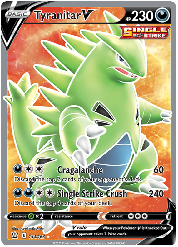 Tyranitar V (154/163) [Sword & Shield: Battle Styles] | North Game Den