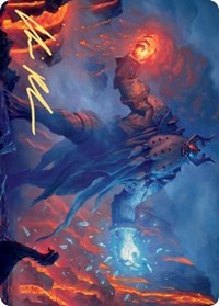 Aegar, the Freezing Flame (Gold-Stamped Signature) [Kaldheim: Art Series] | North Game Den