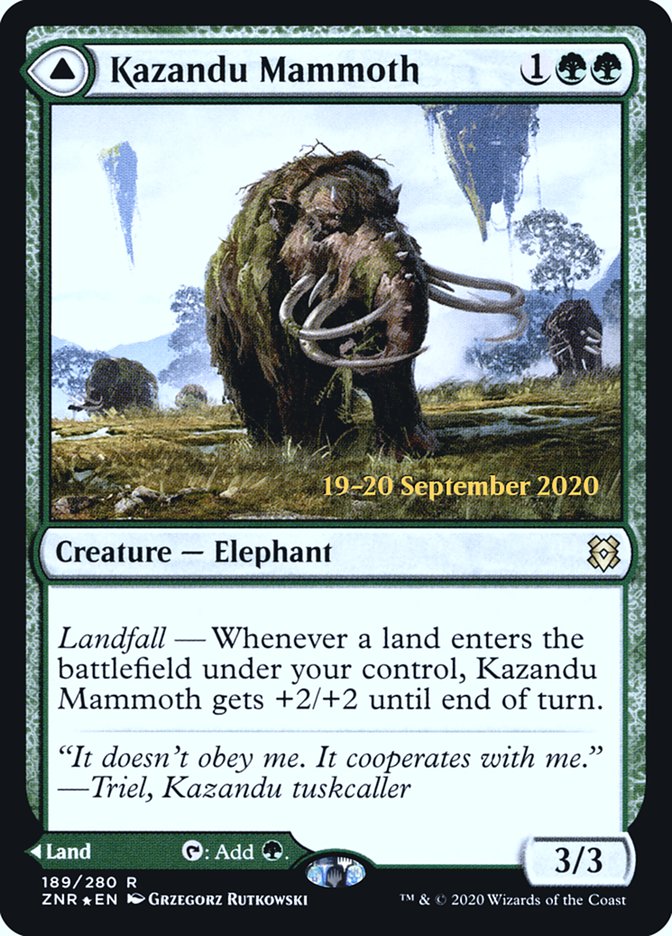 Kazandu Mammoth // Kazandu Valley  [Zendikar Rising Prerelease Promos] | North Game Den