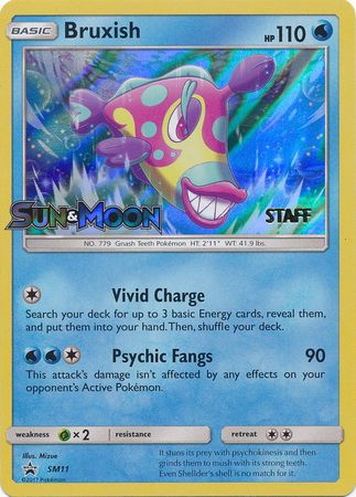 Bruxish (SM11) (Staff Prerelease Promo) [Sun & Moon: Black Star Promos] | North Game Den