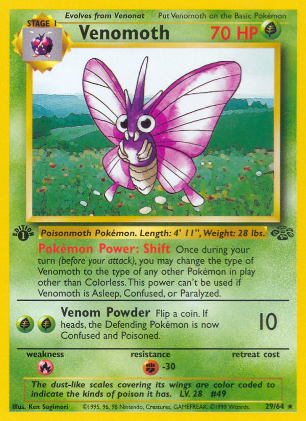 Venomoth (29/64) [Jungle 1st Edition] | North Game Den