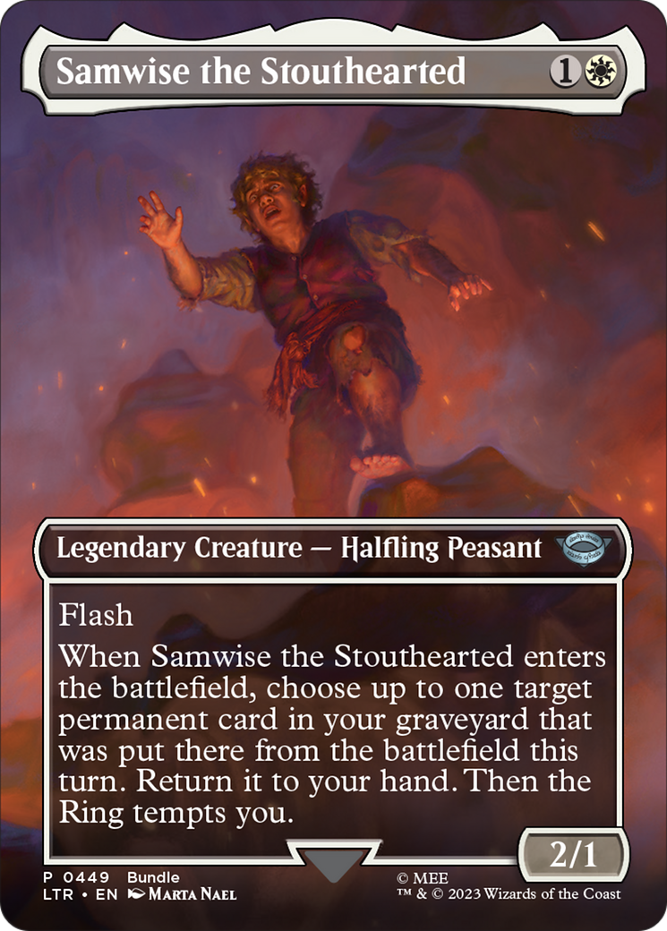 Samwise the Stouthearted (Borderless Alternate Art) [The Lord of the Rings: Tales of Middle-Earth] | North Game Den