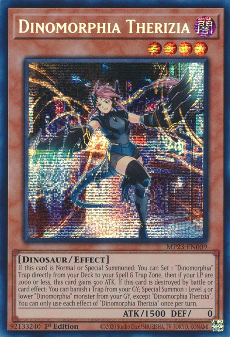 Dinomorphia Therizia [MP23-EN009] Prismatic Secret Rare | North Game Den