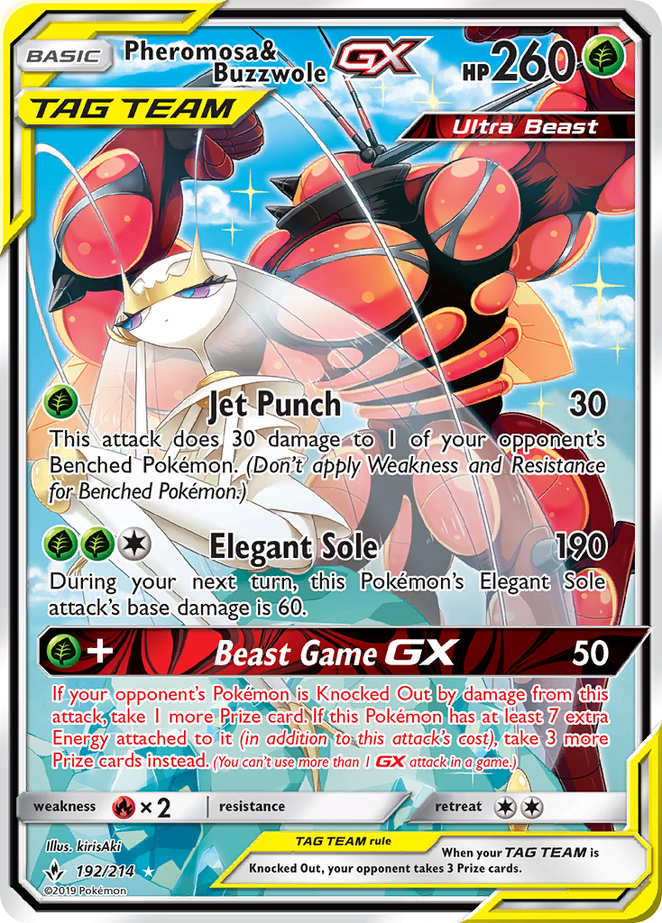 Pheromosa & Buzzwole GX (192/214) [Sun & Moon: Unbroken Bonds] | North Game Den