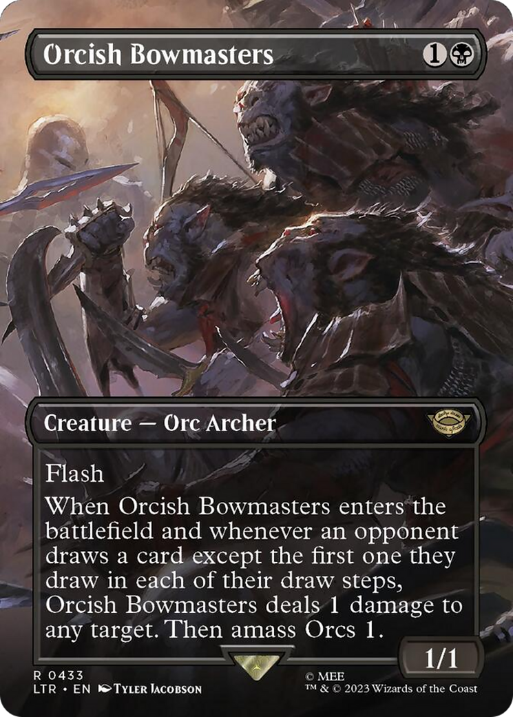 Orcish Bowmasters (Borderless Alternate Art) [The Lord of the Rings: Tales of Middle-Earth] | North Game Den