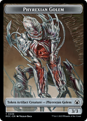 Phyrexian Golem // Construct Double-Sided Token [March of the Machine Commander Tokens] | North Game Den